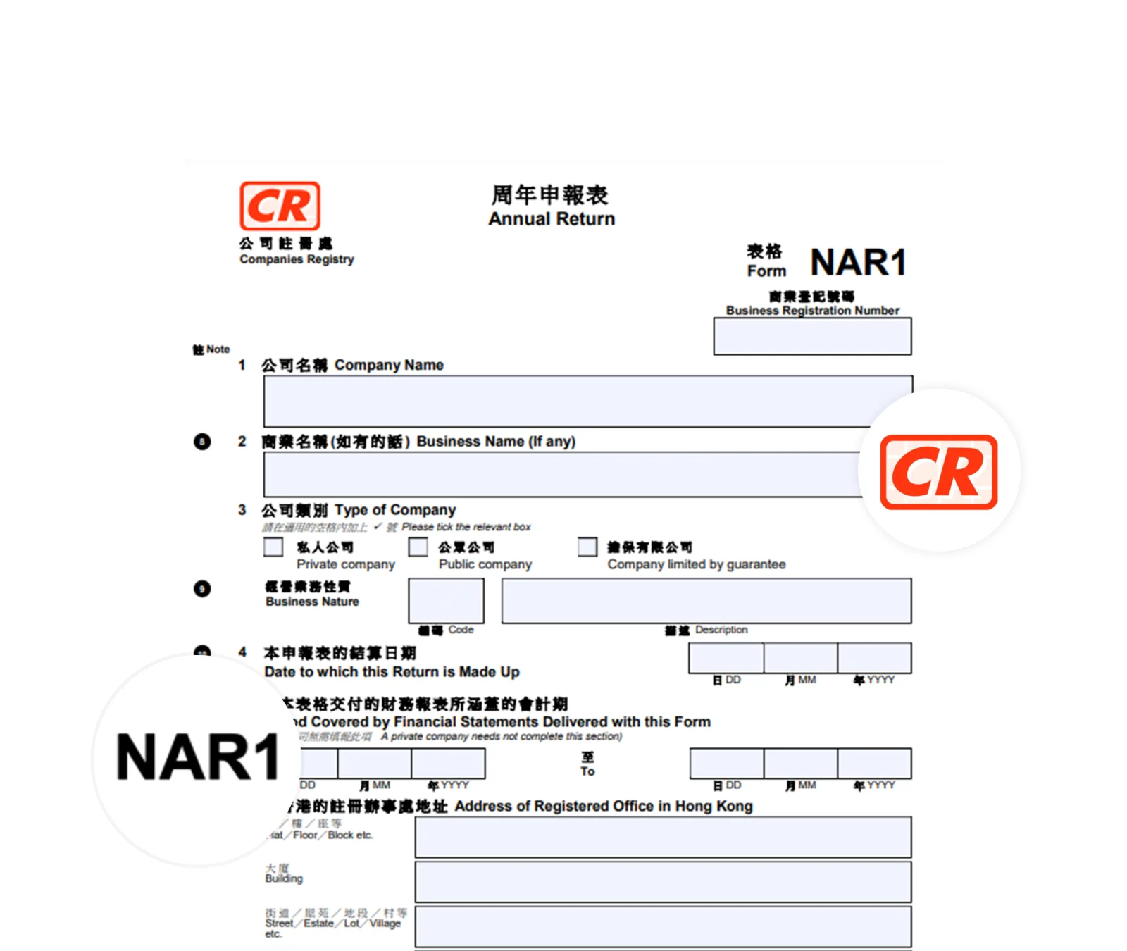 周年申報表 NAR1 代辦